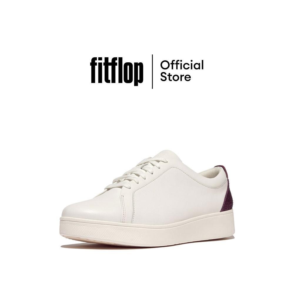 FITFLOP RALLY CRYSTAL-BACKTAB LEATHER รองเท้าผ้าใบผู้หญิง รุ่น HY8-B39 สี URBAN WHITE MAUVE