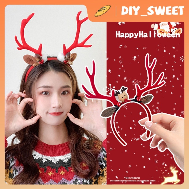 เครื่องประดับผมหญิงสาวคริสมาสต์,Christmas Hair Hoop,เครื่องประดับผมกวางน่ารัก