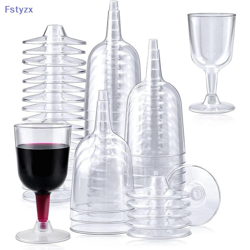 Fstyzx 1/6 ชิ้นแก้วไวน์ที่ถอดออกได้แบบพกพาที่ถอดออกได้แก้วไวน์พลาสติกน้ําหนักเบาฤดูใบไม้ร่วงความต้านทานนํามาใช้ใหม่สําหรับ Camping กลางแจ้ง FY