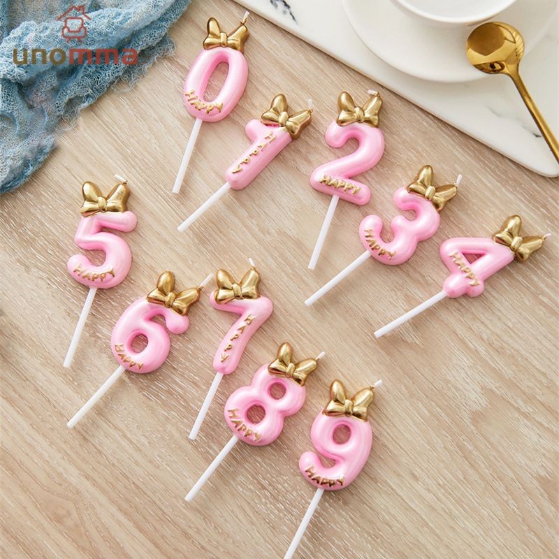COD เทียนตัวเลข เทียนวันเกิดหลายแบบ เทียนเกลียว เทียนสีทอง พร้อมส่ง unomma