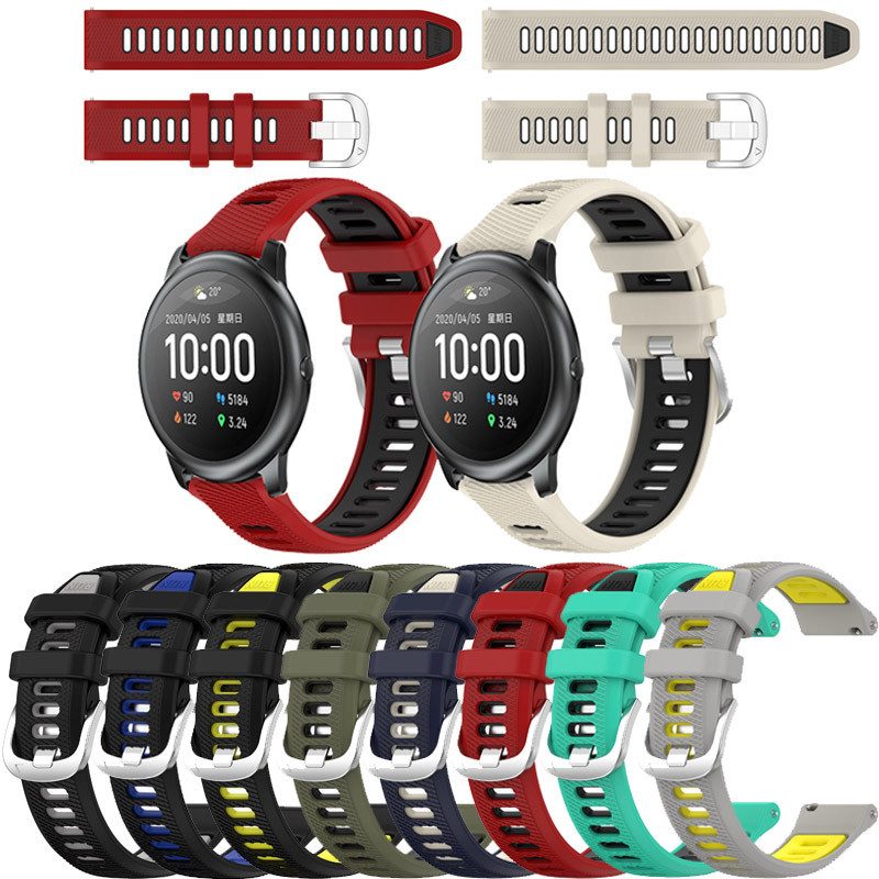 สําหรับ Haylou Solar LS05 RT LS05S RS3 LS04 RT2 LS10 GST LS02 RS4 Plus กีฬาซิลิโคนสายคล้องสีคู่