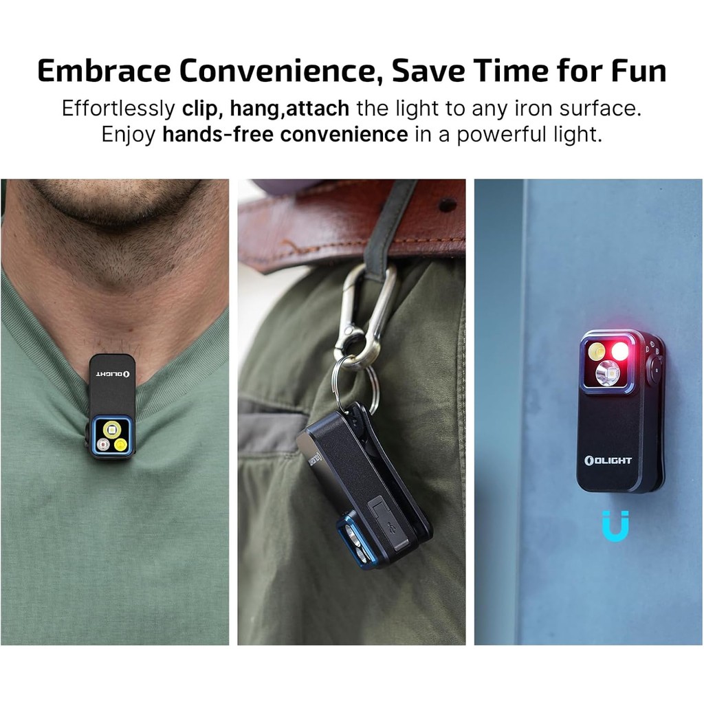 Olight Oclip Pro EDC ไฟฉายไฟแบบหนีบ, ไฟฉายแบบชาร์จไฟได้ 500 Lumens พร้อมไฟสามประเภท-C ชาร์จ, ไฟแม่เหล็กแบบพกพาสําหรับสัญญาณ, ขี่จักรยาน, กลางแจ้งหรือใน - รูปที่ 5