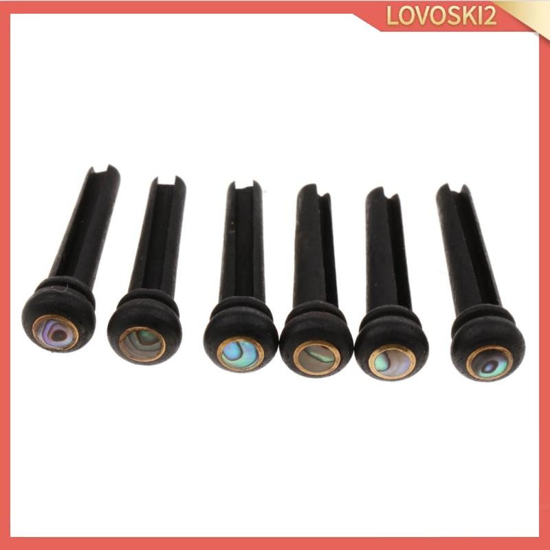 [Lovoski2] 6 ชิ้น Dot Guitar Bridge End Pin Ebony และสีเขียวขนาดใหญ่สําหรับกีตาร์โปร่ง