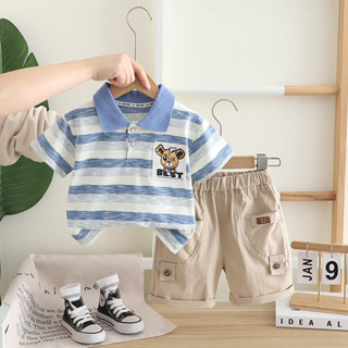 ฤดูร้อนใหม่เสื้อผ้าเด็กสูทเด็กเด็กสบายๆลายเสื้อยืดกางเกงขาสั…