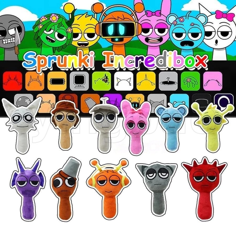Incredibox Sprunki ของเล่นตุ๊กตาเพลงเกมตัวละคร Mr สนุกคอมพิวเตอร์ตุ๊กตาตุ๊กตา Sprunki Incredibox อุปกรณ์ต่อพ่วงตุ๊กตาของขวัญ