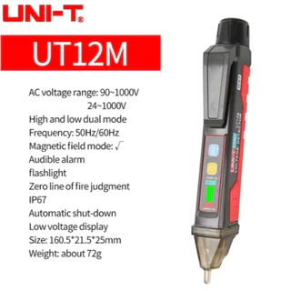 UNI-T UT12D / UT12E / UT12M เครื่องตรวจจับแรงดันไฟฟ้า AC แท่งดินสอแบบไม่สัมผัส ปากกาไฟฟ้า 24V-1000V