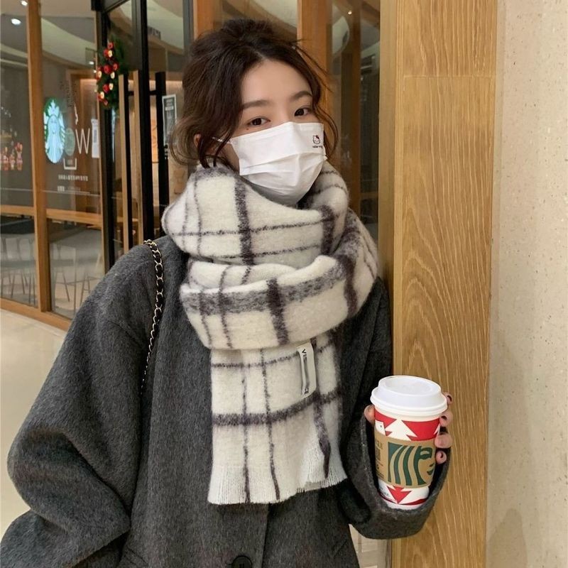 HANLU  ผ้าพันคอสําหรับเด็กชายและเด็กหญิงสไตล์เกาหลีฤดูหนาวที่อบอุ่น