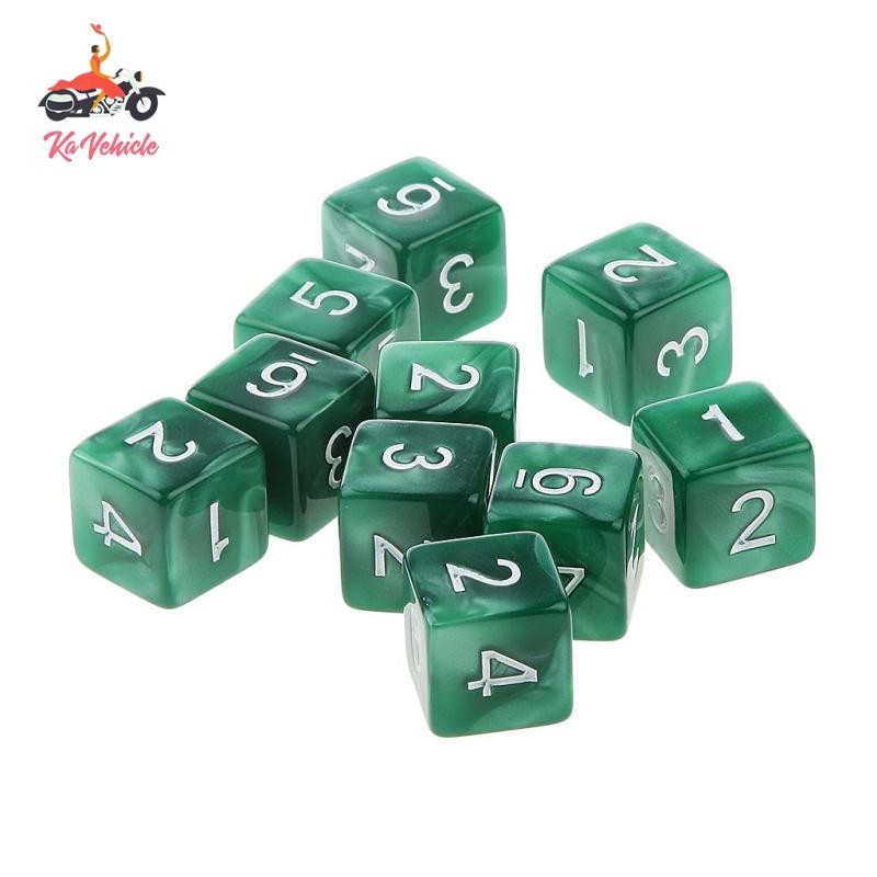 [Whstrong] 10 ชิ้น Multi Sided RPG Roleplay Party เกม D6 D10 D12 D20 ลูกเต๋าของเล่น