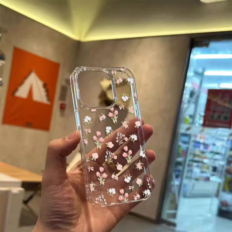 🍄TheOne🍄เคสใสขอบแข็งใสบางเฉียบสูงสำหรับมือถือไอโฟน 11 12 13 14 15 16 PRO MAX XR XSMAX 7/8PLUS XS 14 15 16 PLUS #073