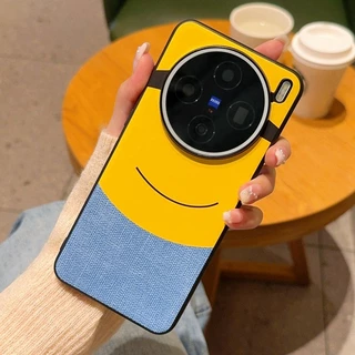 Thin & Light Minions Eyes Design Spliced หนังสําหรับ Vivo X200 Ultra X200S X200 Pro Mini X300 Pro X300 ฝาครอบโทรศัพท์ปลอก