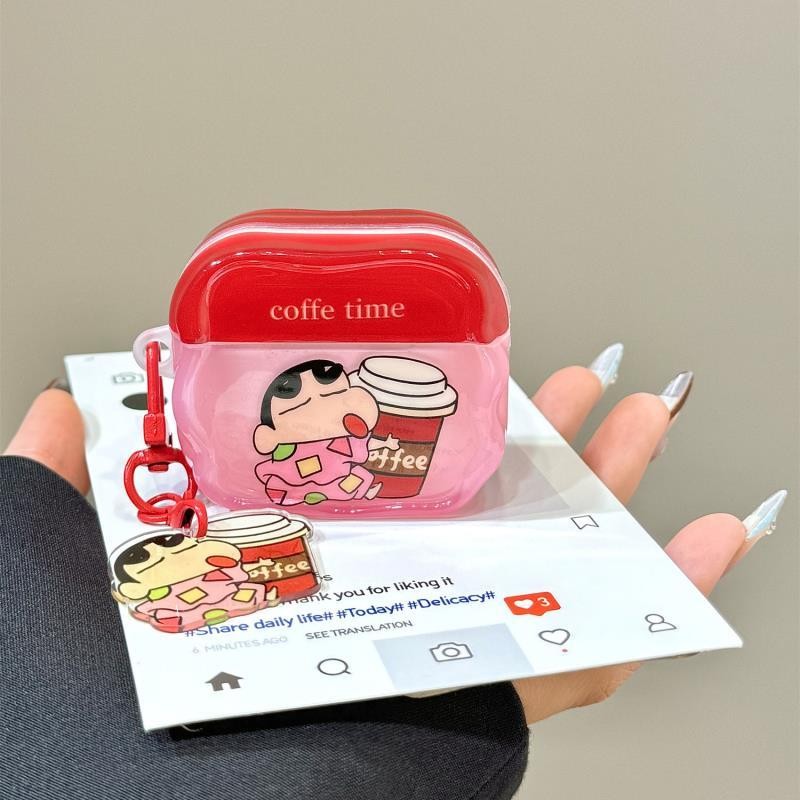 เคส AirPods 4 Pro 2 รุ่นที่สามและรุ่นที่สองที่เข้ากันได้กับการ์ตูนน่ารัก กาแฟ กล้วย ชินจัง สินค้าสปอต