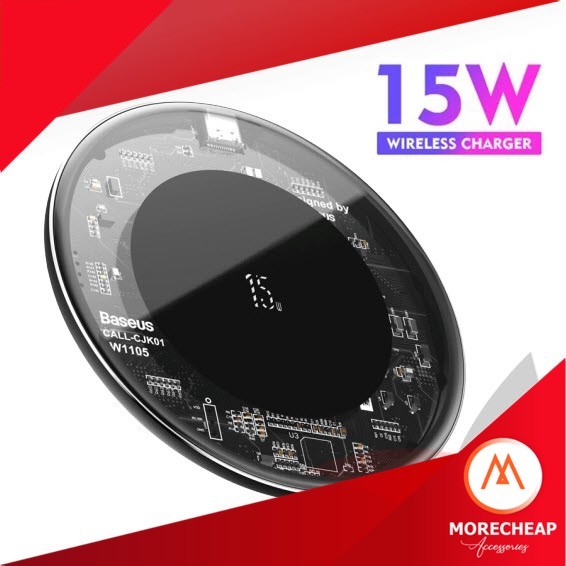 🔥ถูก/แท้🔥Baseus ที่ชาร์จไร้สาย 15W Quick Wireless Charger 12V/2A 9V/2A 5V/2A Qi แท่นชาร์จไร้สาย แถมส