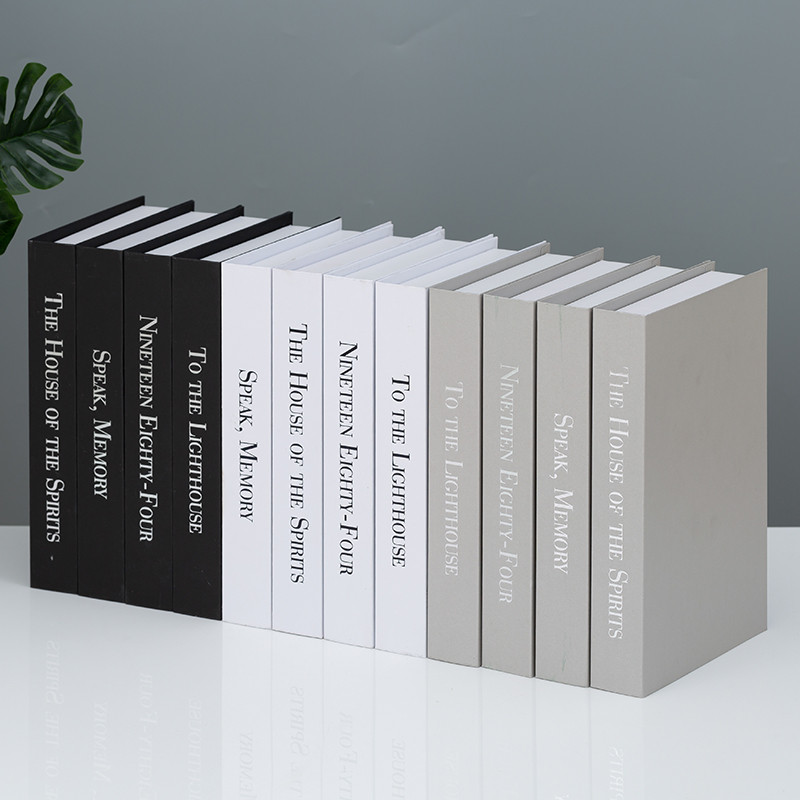 หนังสือปลอมแบบมินิมอล หนังสือจำลอง ของตกแต่งห้อง ชั้นวางหนังสือ ตกแต่งห้องนั่งเล่น ตู้วางทีวี ของตกแ