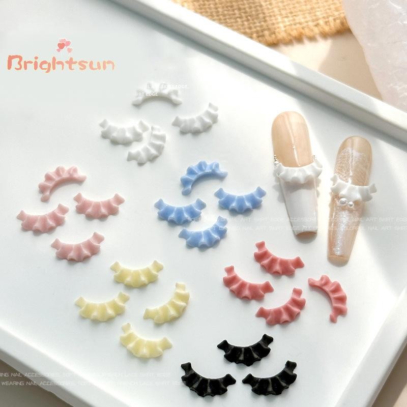 [BT-t] 30 ชิ้นภาษาฝรั่งเศสคําแกะสลักลูกไม้ตกแต่งเล็บสีทึบลูกไม้เรซิ่นตกแต่งเล็บสําหรับ Diy Hairpin เล็บอะไหล่ใหม่