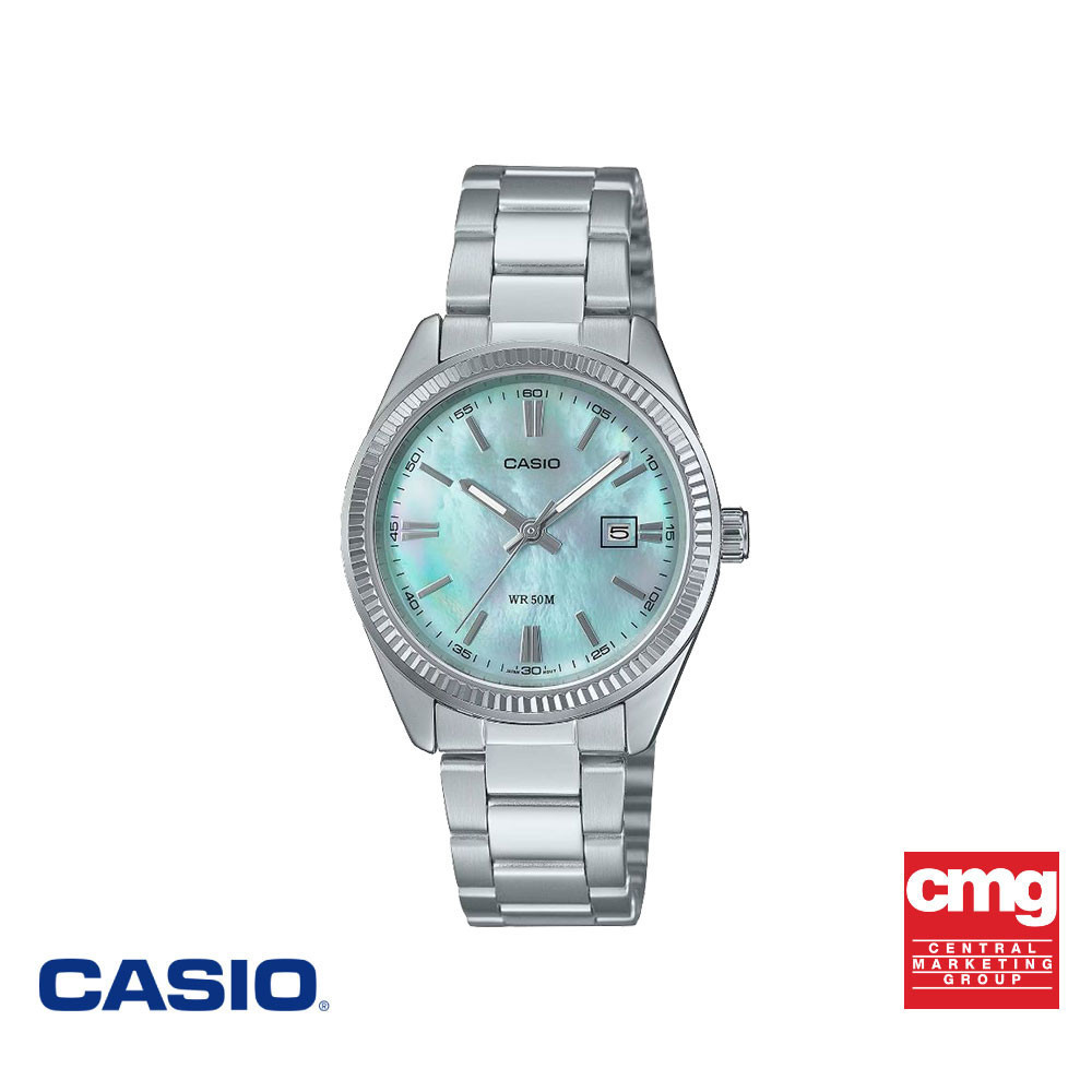 CASIO นาฬิกาข้อมือ CASIO รุ่น LTP-1302DS-2AVDF สายสเตนเลสสตีล  สีฟ้า
