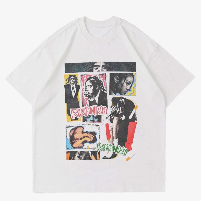 เสื้อยืดวินเทจ RIHANNA | Rihanna เสื้อยืดสีขาว | เสื้อยืด TOP ผู้หญิงunisex S-5XL