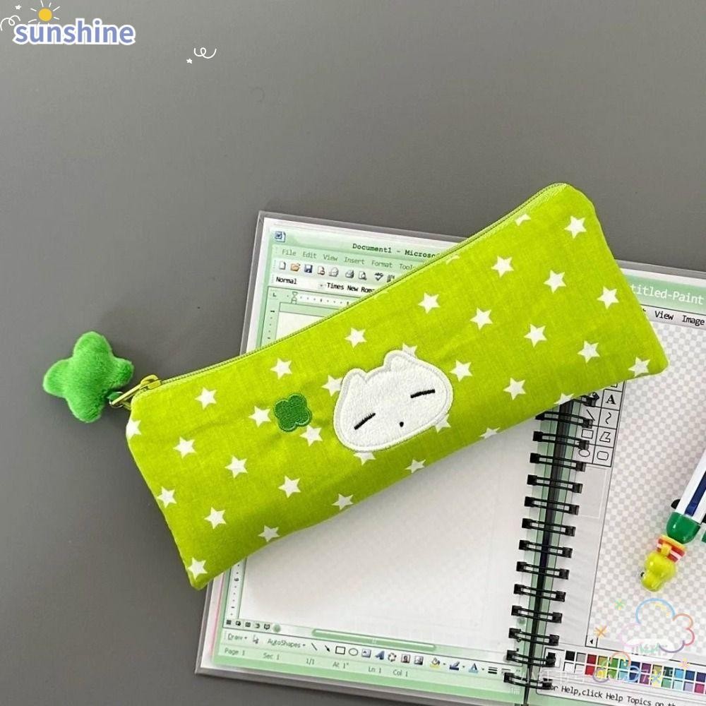 SSUNSHINE Pencil กระเป๋าปากกาความจุขนาดใหญ่รูปดาวกระเป๋านักเรียนกระเป๋าเครื่องเขียนตาข่ายหลายชั้นมัลติฟังก์ชั่น