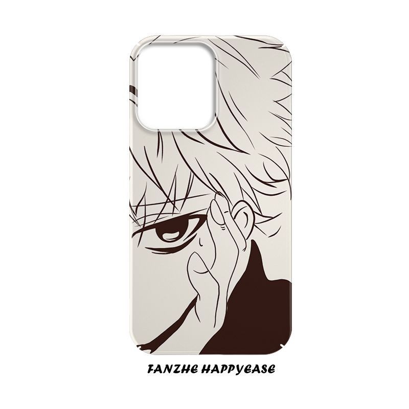 เคสโทรศัพท์ลายการ์ตูนอนิเมะลายหน้าเด็กชายแบบครึ่งห่อ เข้ากันได้กับ iPhone 13 Pro Max 15 16 Pro XS 14 Pro Max 7/8 Plus 16 Pro Max 11 12 Pro 13 Pro 15 Pro Max XS Max เคสแข็งกันฝุ่น