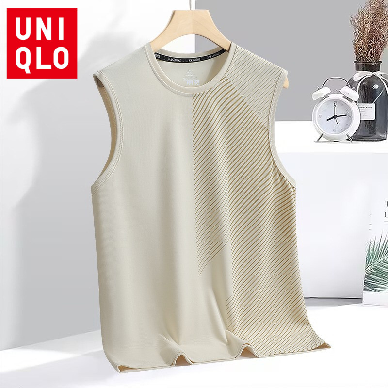 Uniqlo M-5XL เสื้อยืดแขนกุดอเนกประสงค์เสื้อยืดออกกําลังกายกีฬาผู้ชาย