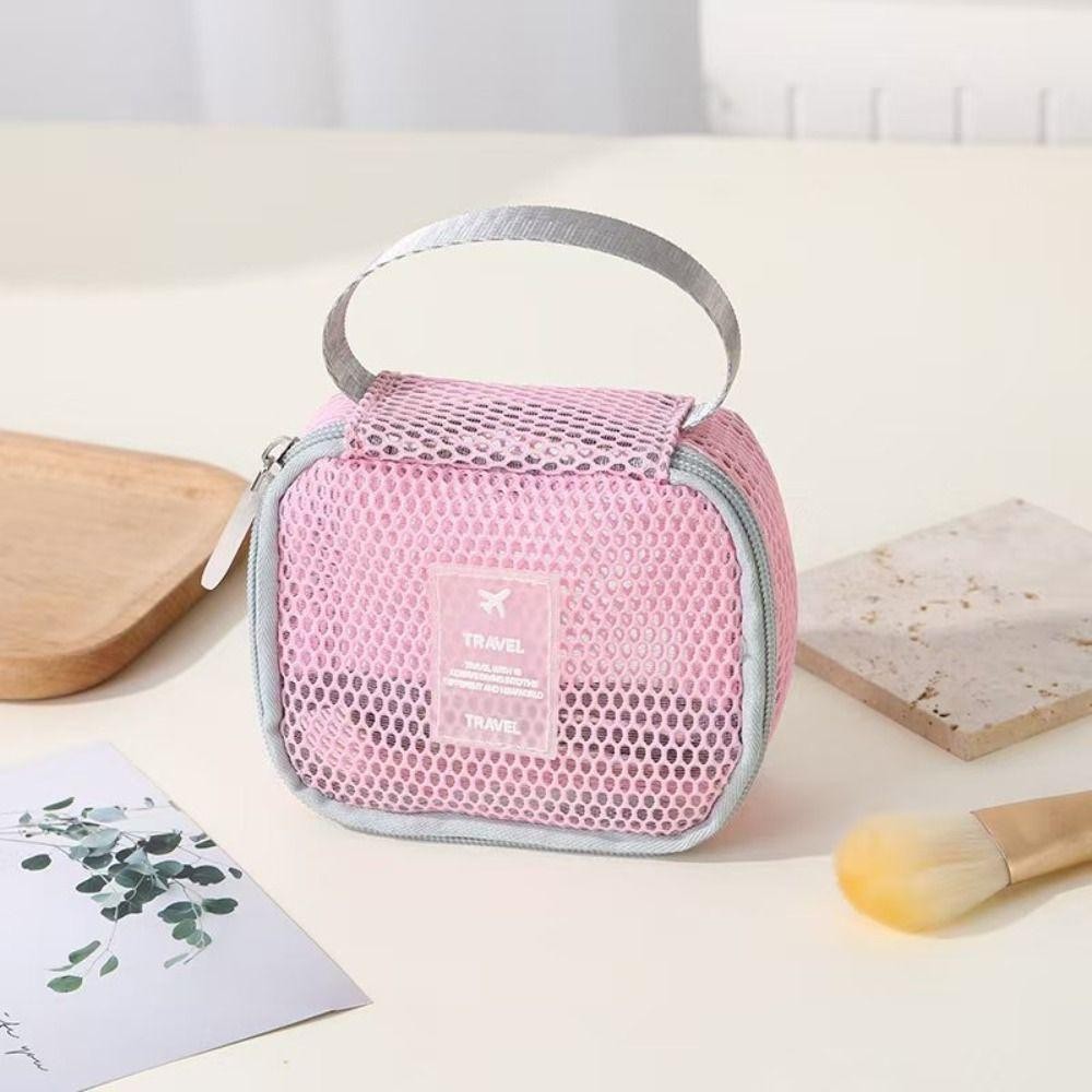 กระเป๋าเก็บของตาข่าย ซูกิจิ, กระเป๋าเครื่องสําอางความจุขนาดใหญ่กลวงออก, แป้งกระเป๋าใส่เหรียญสีโดปามีนน้ําหนักเบา - รูปที่ 6