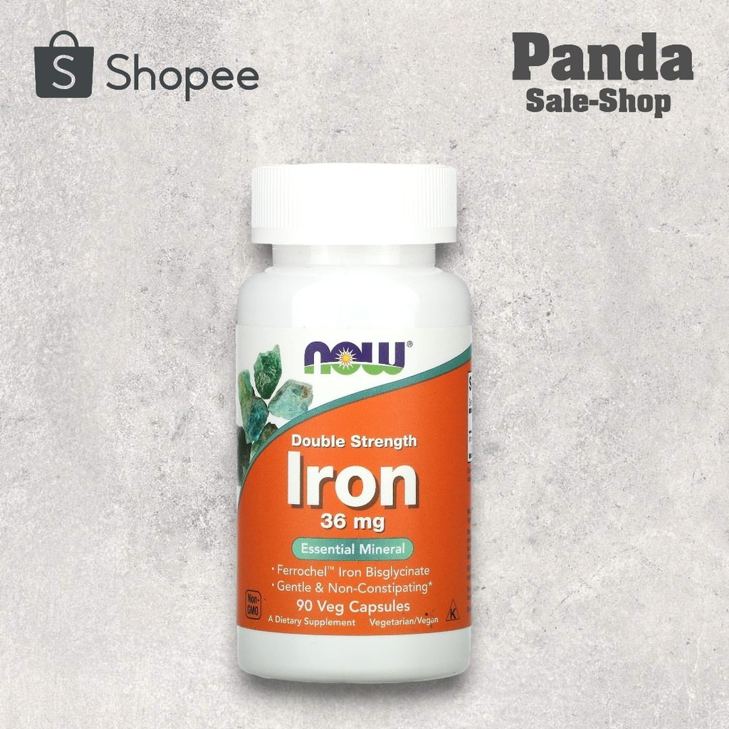 NOW Foods Iron, Double Strength 36 mg 90 Veg Capsules