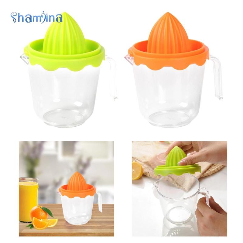 Shamjina Hand Juicer Lemon Squeezer ล้างทําความสะอาดได้เครื่องมือห้องครัวมืออาชีพกดประเภทสีส้ม Squee