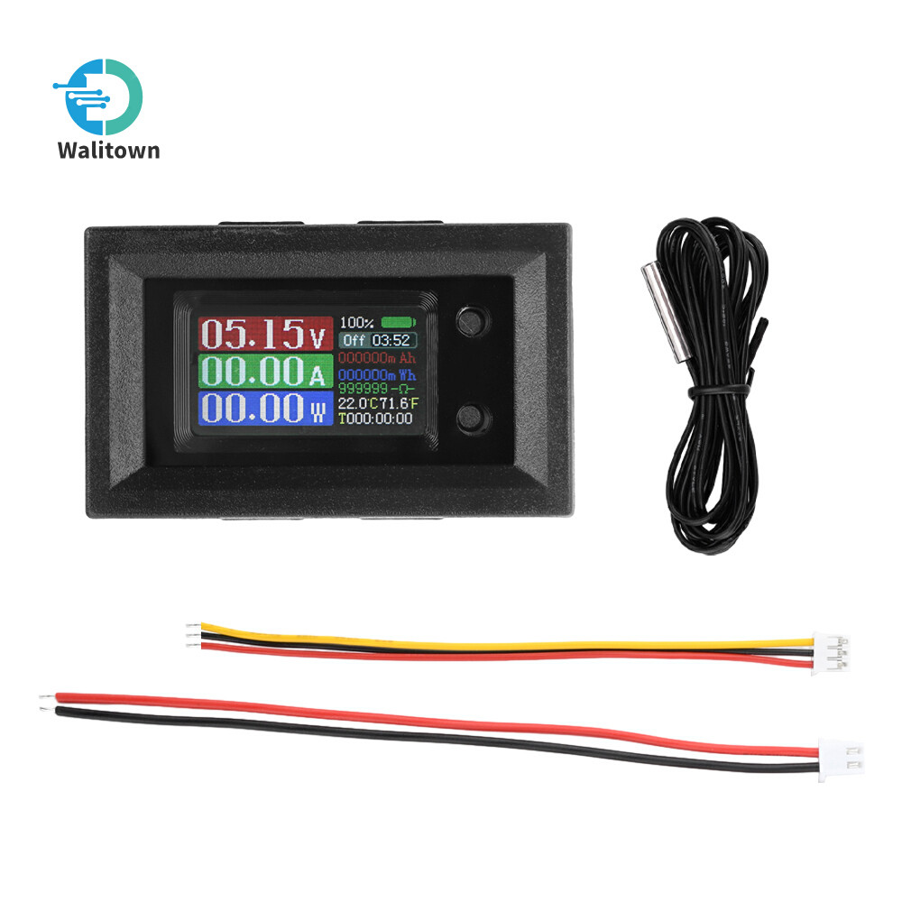 DC4-30V 10A/50A/100A 0.96 นิ้วหน้าจอสี 9-in-1 แรงดันไฟฟ้า Current Power Meter เครื่องทดสอบมัลติฟังก์ชั่น