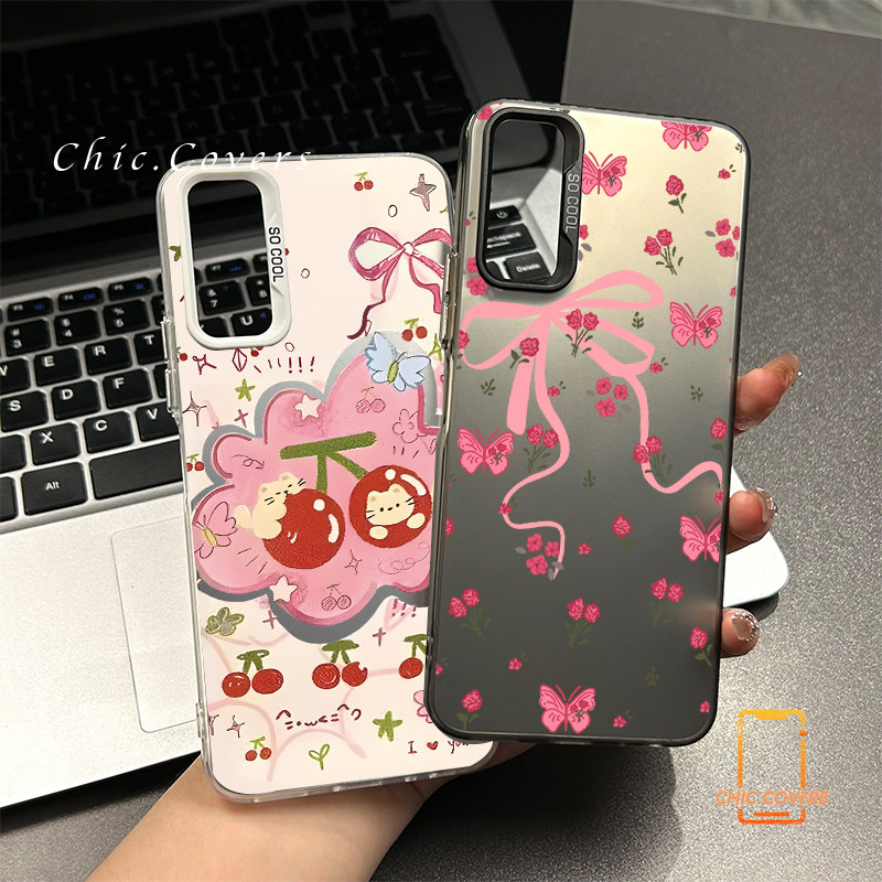 สำหรับ Vivo Y200 Y20 Y20s Y12s Y12A Y17 Y12 Y15 Y11 Y12i Y15A ผีเสื้อสีชมพูโทรศัพท์วิโว่ V40 V40PRO Y18 Y18s Y18E