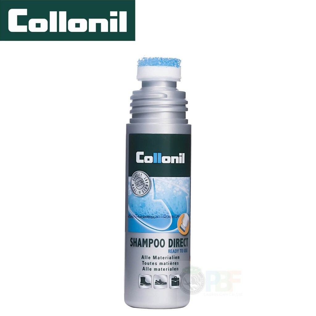 COLLONIL Shampoo Direct โคโรนิล แชมพู มาพร้อมหัวฟองน้ำ ใช้ขจัดคราบฝังแน่นสำหรับวัสดุผ้าและหนัง ใช้ง่ายด้วยหัวใยขัด
