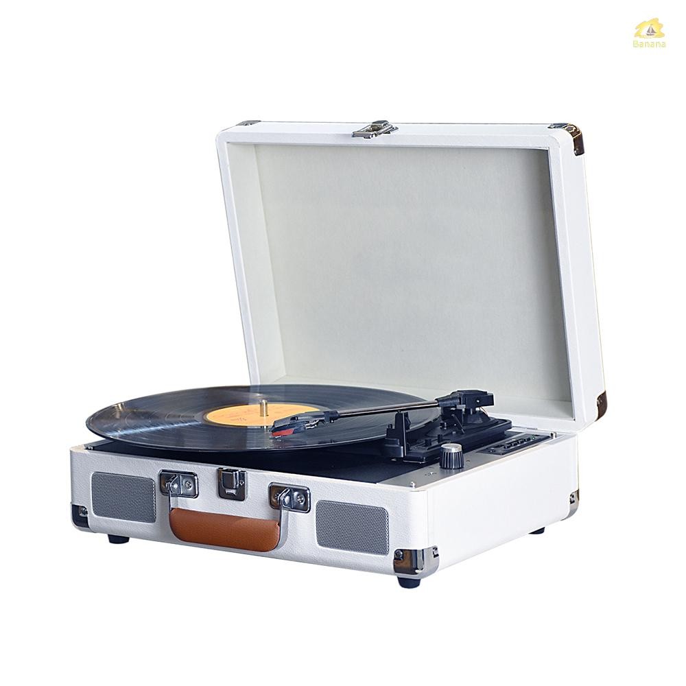 Vintage Vinyl Record Player BT Phonograph USB Recording 33/45/78RPM Support for 7/10/12inch Vinyl Re