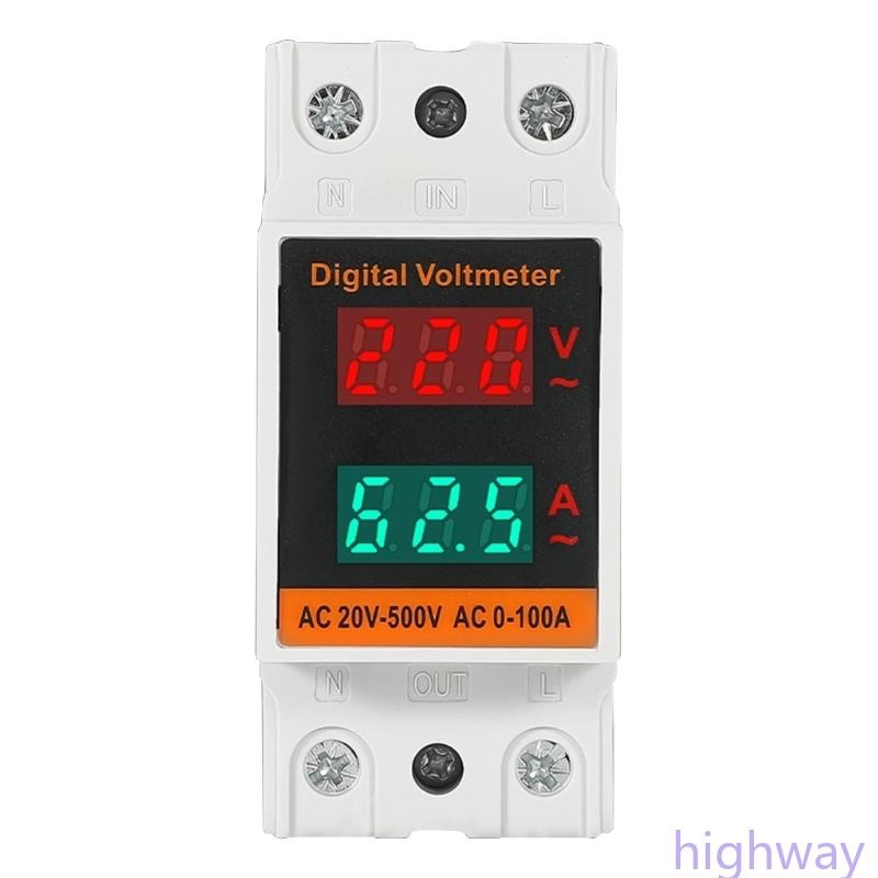 Hi Rail Mount homes Voltage Current Meter พลาสติกสําหรับการตรวจสอบพลังงานที่แม่นยํา