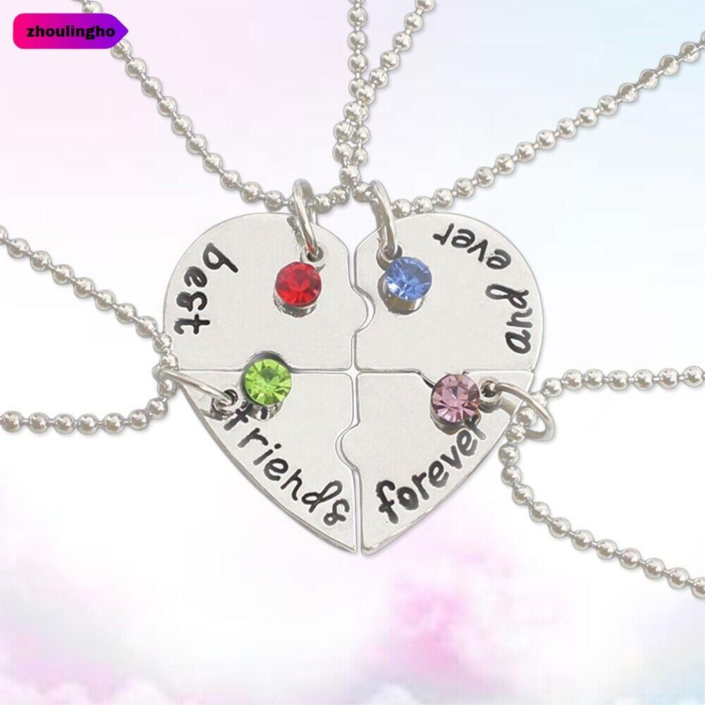ZHOULINGHO 4 Bff Creative Best Friend Froever Nice Gift Necklace