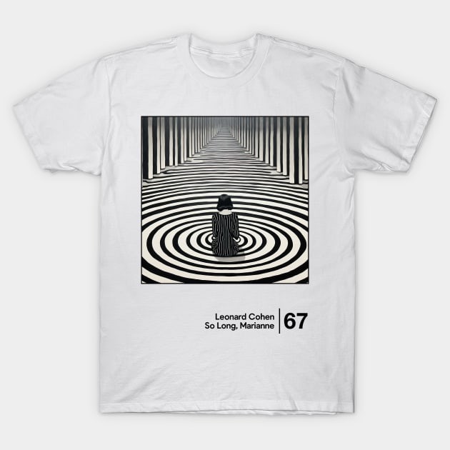 เสื้อยืด Vintage Leonard Cohen - Minimalist Artwork Design T-Shirt แท้ Cotton 100% ผ้าหนาทรงสวย
