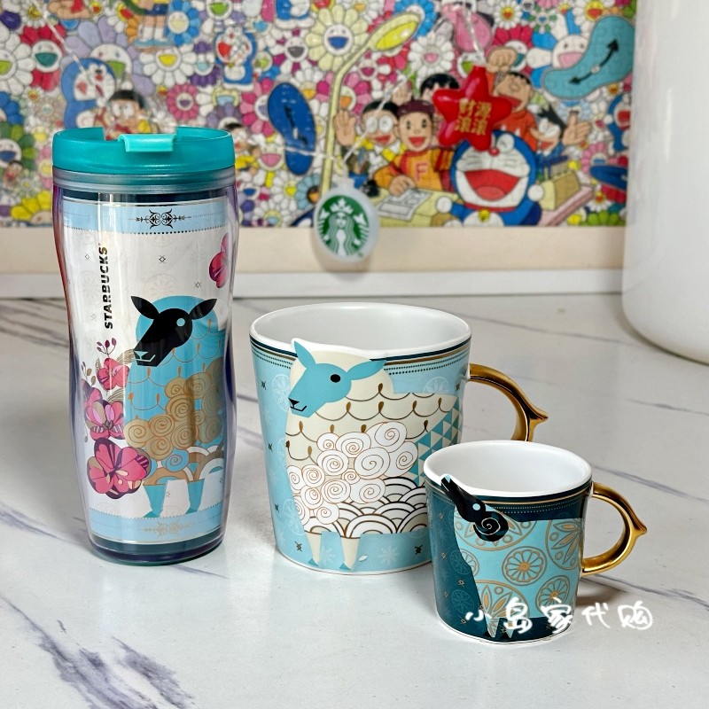 Ins Starbucks Starbucks Korea Out of Print Limited Edition Troy New Year Sheep Year Zodiac Mug ถ้วยป