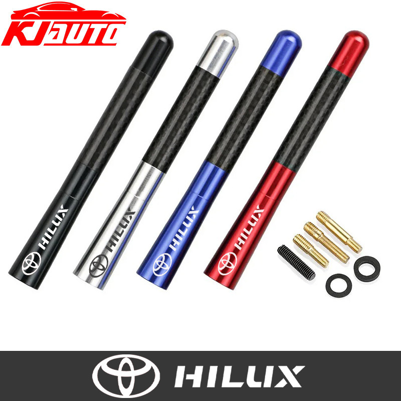 Universal 12 ซม.Toyota Hilux เสาอากาศรถยนต์คาร์บอนไฟเบอร์วิทยุ FM Antena สีดําชุดสําหรับ Hilux Revo Vigo G8 AN110 AN120 AN130