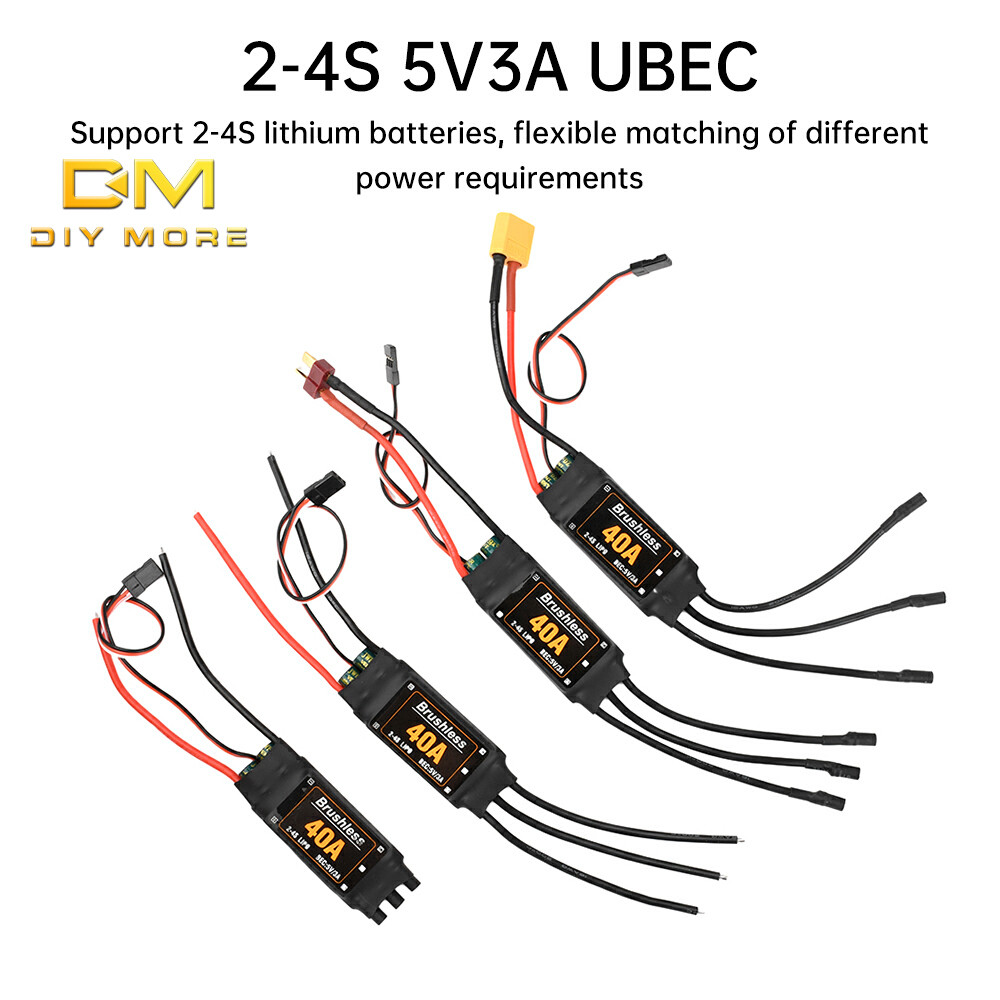 DIYMORE 40A ESC Brushless ESC 2-4S พร้อม 5V3A UBEC สําหรับ RC FPV Quadcopter ปีกคงที่ Aeromodelling