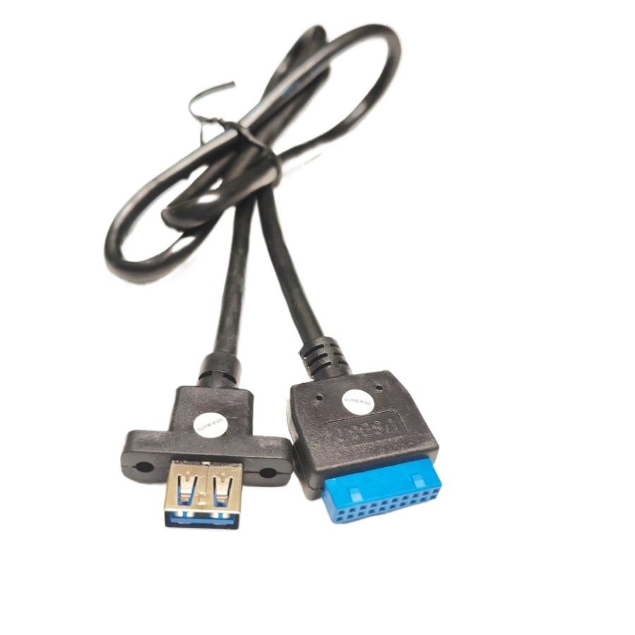 สกรู USB 3.0 ความเร็วสูงโฮสต์แผงเคส Mount เมนบอร์ด Data Extension Cable 19Pin PC Hardware Cable Adapter