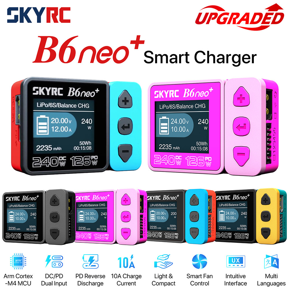 SKYRC B6neo / B6neo+ LiPo แบตเตอรี่ Smart Balance Charger DC 200W PD 80W อินพุตสําหรับ RC รุ่นรถเรือ