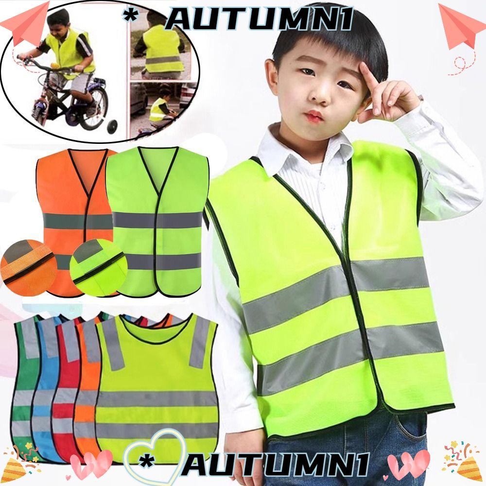 AUTUMN1 วิ่งกีฬาเสื้อกั๊กสะท้อนแสงวาง, หลากสีแถบสะท้อนแสงด้านหน้าขี่จักรยานเสื้อกั๊กโรงเรียน, การมองเห็นสูงอนุบาลกิจกรรมคําเตือนผู้ใหญ่/เด็ก