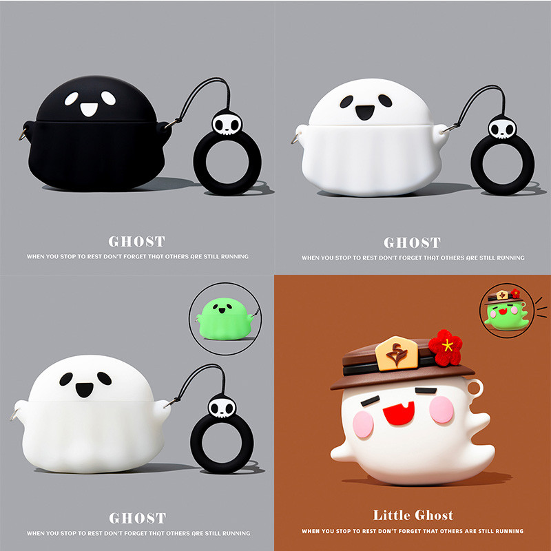 3d Luminous Ghost สําหรับ Apple AirPods 4 2024 หูฟังไร้สายฝาครอบป้องกันสําหรับ AirPods Pro 2 AirPods1/2 กล่องชาร์จสําหรับ AirPods 3