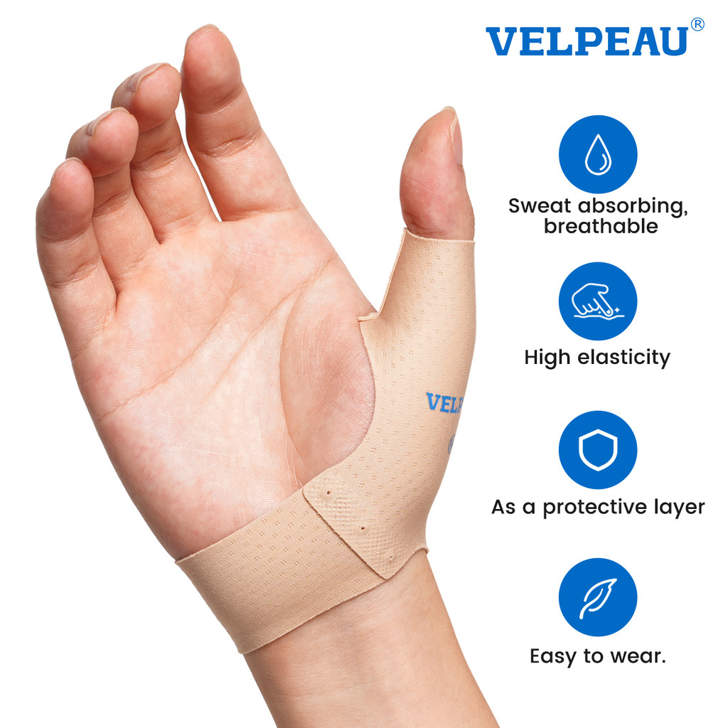 VELPEAU ยืดหยุ่นนิ้วหัวแม่มือสนับสนุนรั้งชั้น (คู่) - ปลอกบีบอัดนิ้วหัวแม่มือแบบนุ่มสําหรับบรรเทาอาการปวดข้ออักเสบปวดข้อเอ็นอักเสบแพลงกีฬา