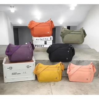 พร้อมส่งกระเป๋าสะพายข้างใบใหญ่ผ้าไนล่อน 2แบบ 6สี ไซร์เล็ก-ไซร์ใหญ่