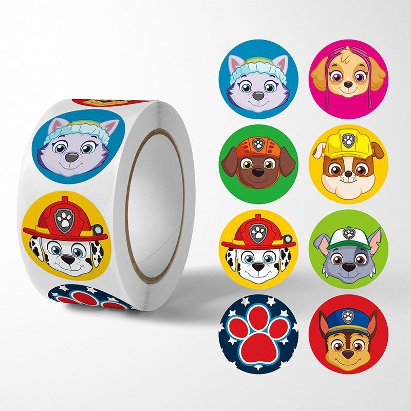 paw patrol วังทีมเด็กการ์ตูนสติกเกอร์รางวัลการ์ตูนน่ารักสติกเกอร์สัตว์เข้ารหัสสติกเกอร์ปิดผนึก