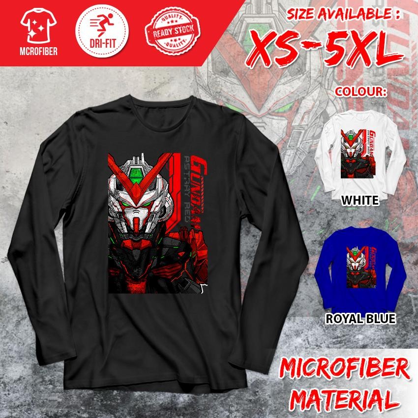GUNDAM Exia Barbatos Ariel การ์ตูน Dri-Fit XS-5XL โพลีเอสเตอร์ไมโครไฟเบอร์แขนยาว Baju เสื้อยืด GDV2-
