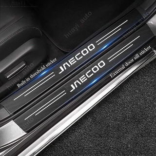 Jaecoo รถประตู Sill สติกเกอร์ Anti-Scratch คาร์บอนไฟเบอร์สติกเกอร์หนัง Trunk Protector สติกเกอร์สําหรับ Chery Jaecoo J7 J8 PHEV อุปกรณ์เสริม