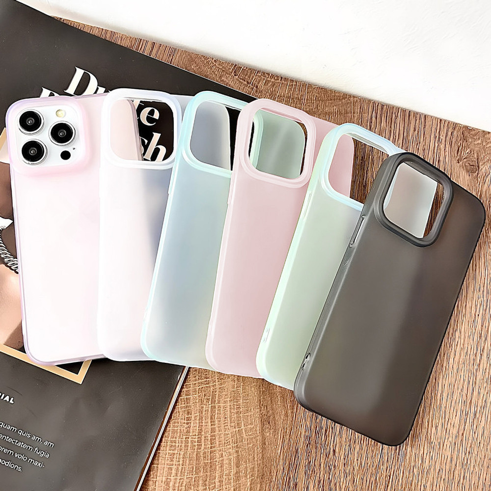 แมทTPUเคส For iPhone 16 Pro Max 11 13 15 12 14 Plus 13promax 14promax 15promax 16promax น้ำค้างแข็งใสเคสโทรศัพท์มือถือ