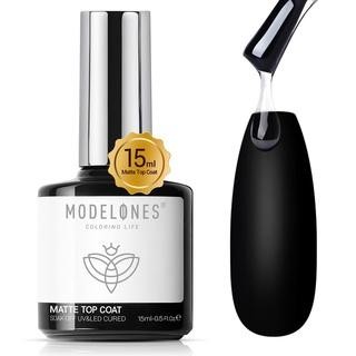 Modelones เบสและท็อปโค้ทเจลสำหรับยาทาเล็บ โมเดลโน้ส 15ml ผิวด้านและไฮกลอส เงางาม ไม่เช็ด ติดทนนาน ทําเล็บ Nail ดอกไม้