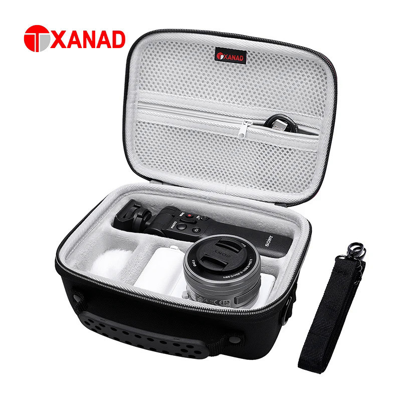 XANAD EVA Hard Case for Sony Alpha ZV E10 Camera Fits Vlogger Accessory Kit Tripod and Microphone Ca