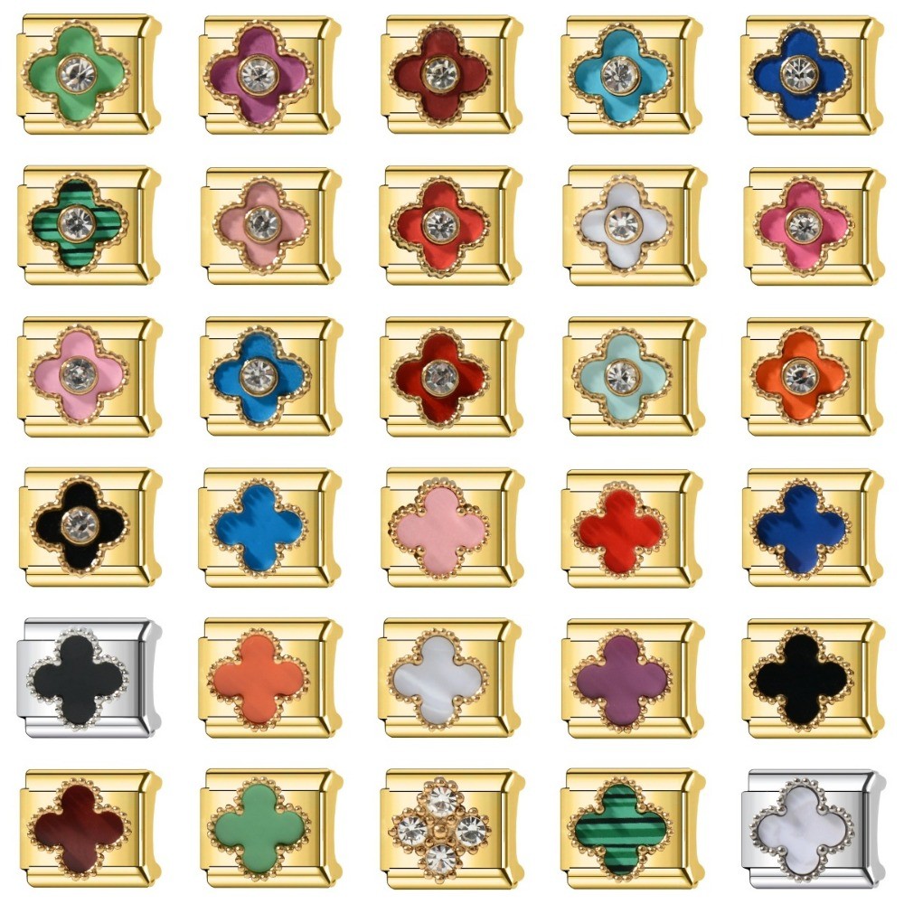 Clover Series สร้อยข้อมือโมดูลาร์สแตนเลสหลายสีฟรี