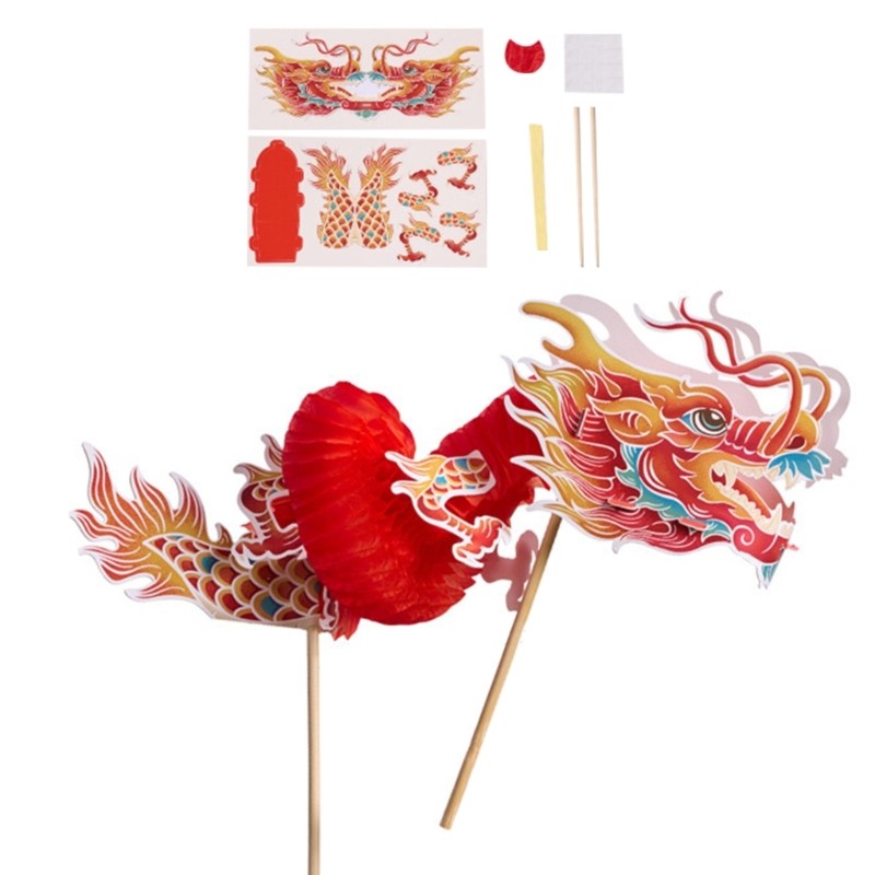 Mya 3D Dance Dragon Assembly ชุดของเล่นสําหรับเด็กวัยรุ่น Handmade จีนกระดาษหุ่นหัตถกรรมชุดสําหรับเทศกาลฤดูใบไม้ผลิ Party Supp ราคา ถูกที่สุด ดีลบีเคเค แกลเลอรีภาพที่ 6